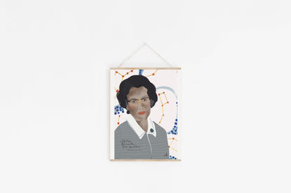 Katherine Johnson Art Print, Women in STEM, Young scientist inspiration, Cubicle Decor, ART PRINT Ready to Frame - VIOLETREDSTUDIO