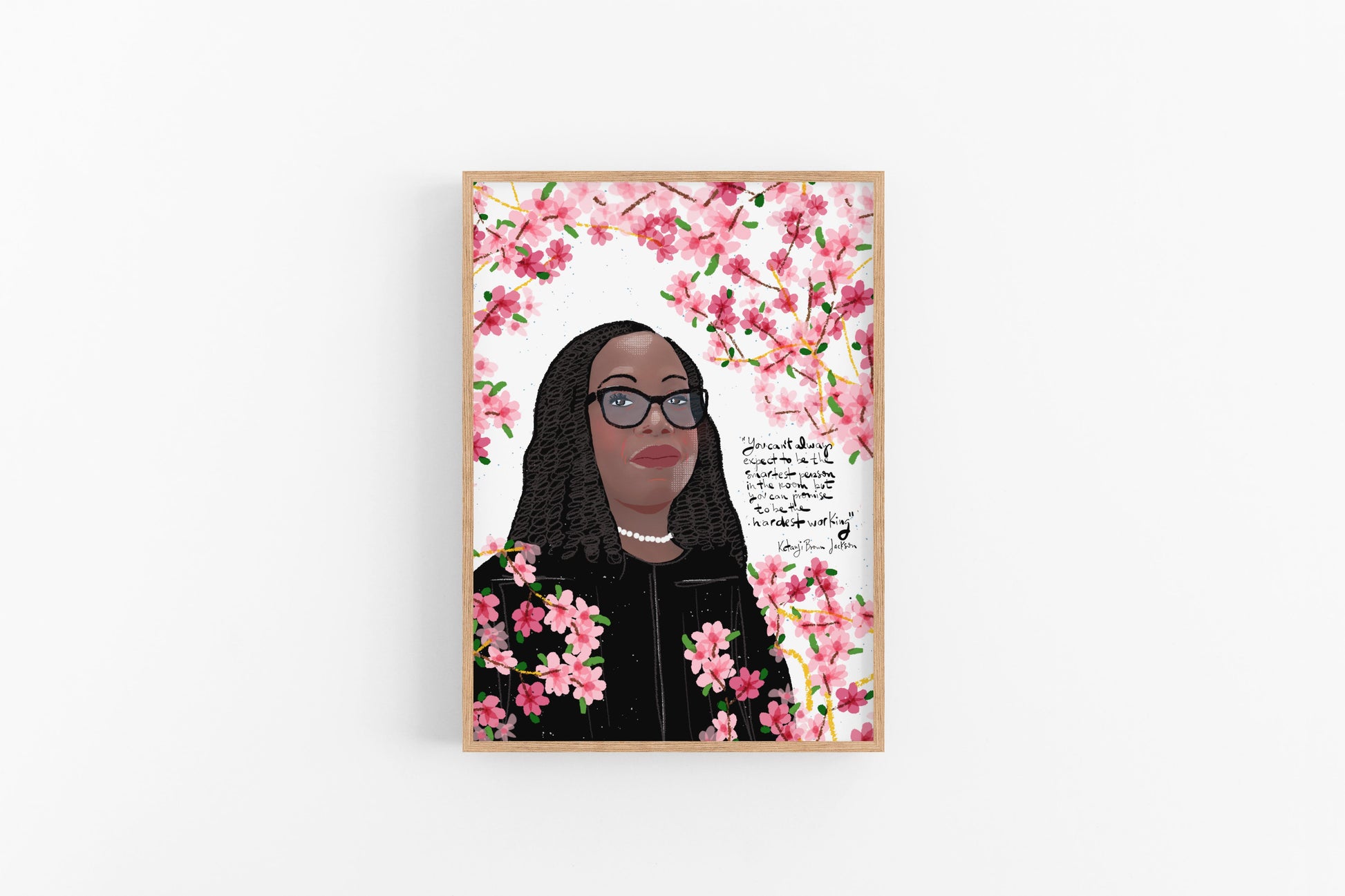 KETANJI BROWN Jackson Portrait, Cubicle Decor, Graduation Gift, Feminist Poster, Ready to frame Wall Art - VIOLETREDSTUDIO