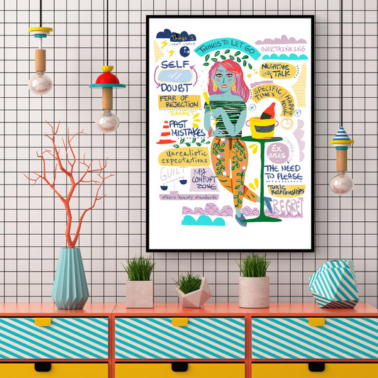 Inspirational Art Print, Typographic wall Decor, Young adult inspiration, FEMININE ART PRINT - VIOLETREDSTUDIO