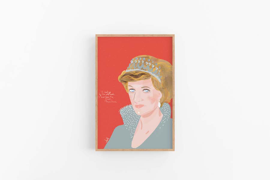 Lady D- Diana of Wales Art Print - VIOLETREDSTUDIO