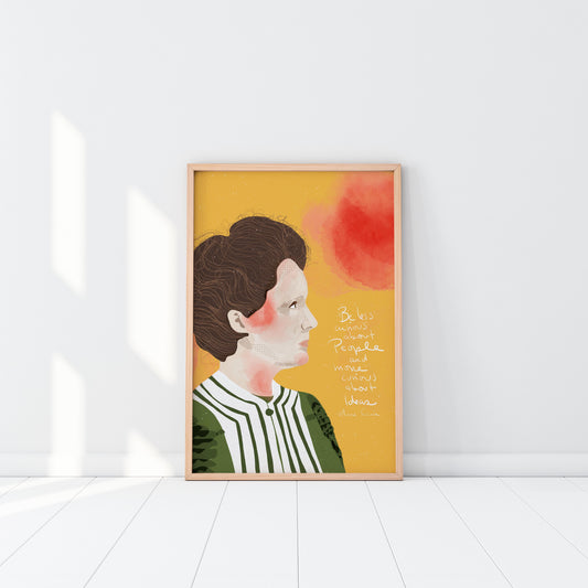 MARIE CURIE Art Print, Ready to Frame Wall Decor, Cubicle Decor - VIOLETREDSTUDIO