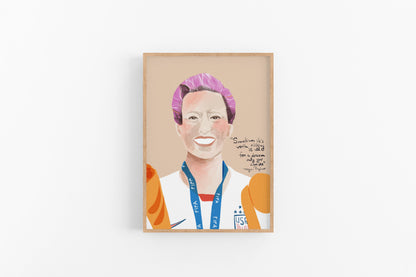 Megan Rapinoe Art Print, Feminist Gifts - VIOLETREDSTUDIO