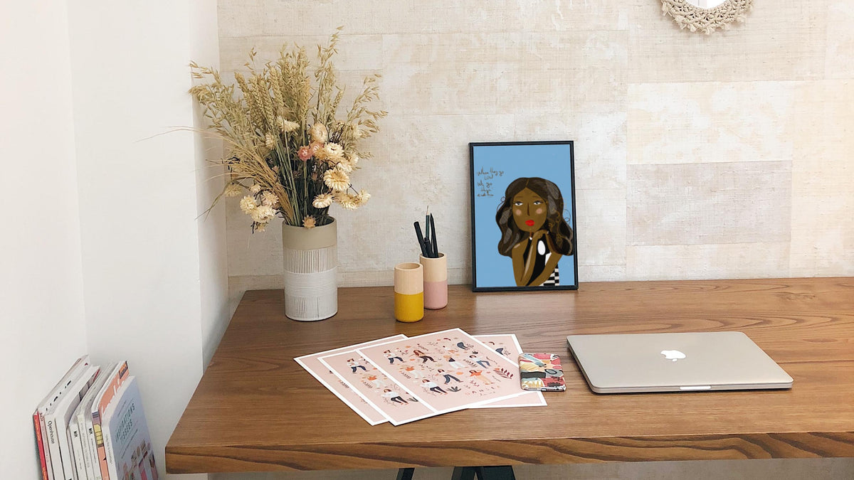 MICHELLE OBAMA Celebrity Portraits, Girl Boss Wall Art - VIOLETREDSTUDIO