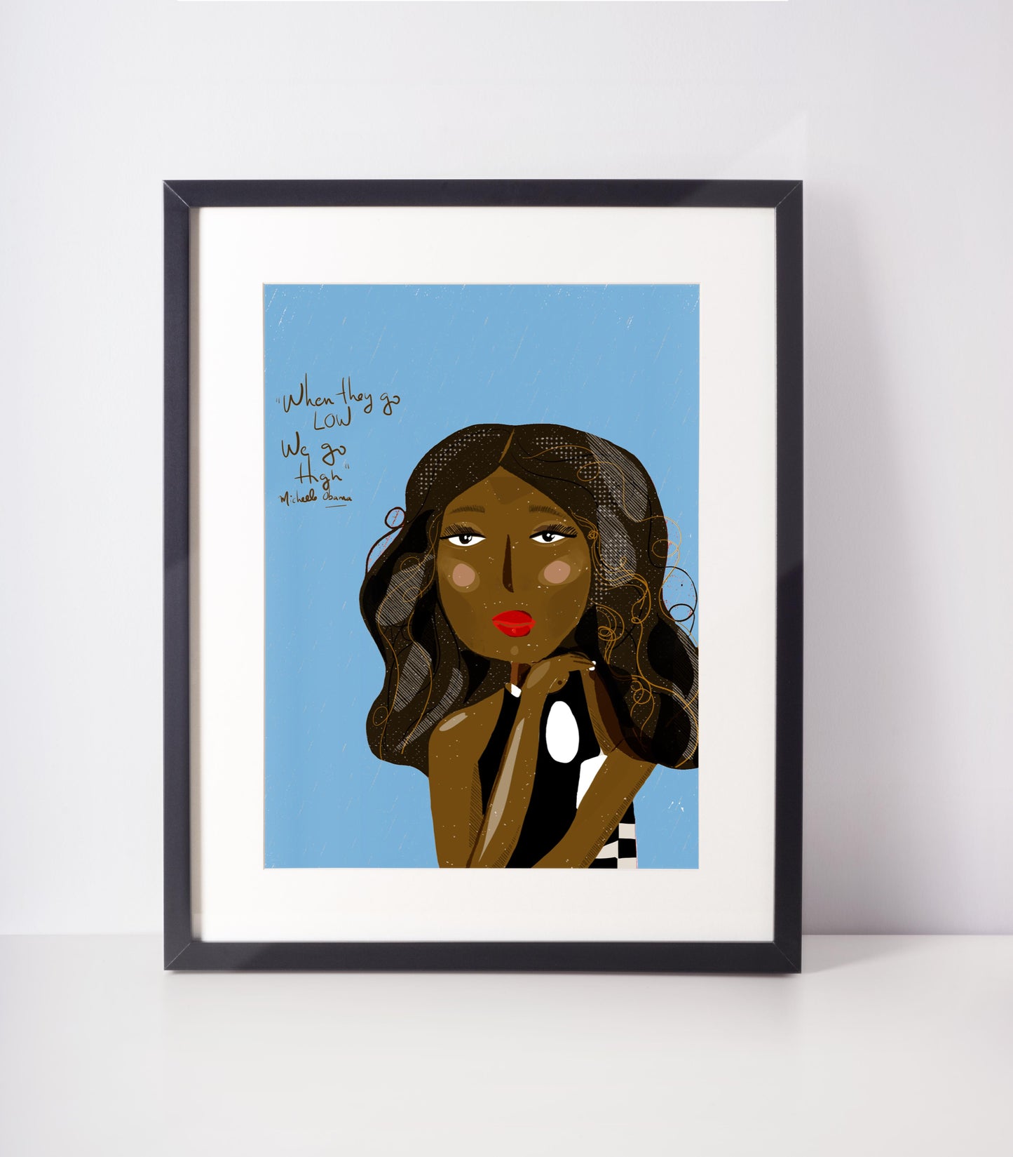 MICHELLE OBAMA Celebrity Portraits, Girl Boss Wall Art - VIOLETREDSTUDIO