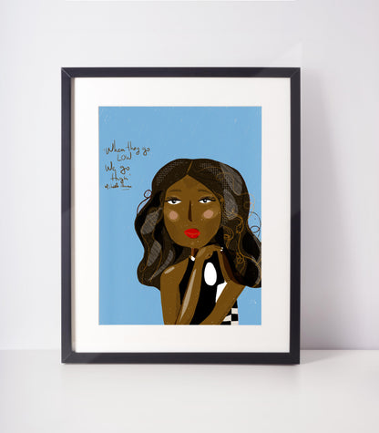 MICHELLE OBAMA Celebrity Portraits, Girl Boss Wall Art - VIOLETREDSTUDIO