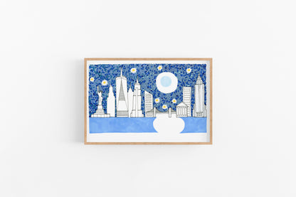 New York City Skyline  | Cubicle Decor | Father's Day Gift - VIOLETREDSTUDIO
