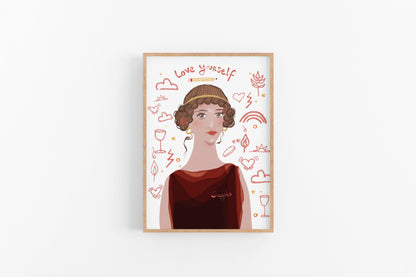 Sappho, Inspiring Women of Antiquity,  Writers gift,  Dorm Room Decor, Cubicle Wall Art - VIOLETREDSTUDIO