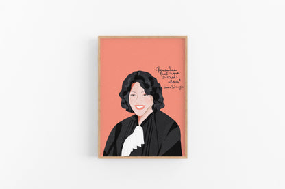 SONIA SOTOMAYOR Art Print, Lawyer Office Art,  Latinx Women Art, Ready to Frame Cubicle Decor - VIOLETREDSTUDIO