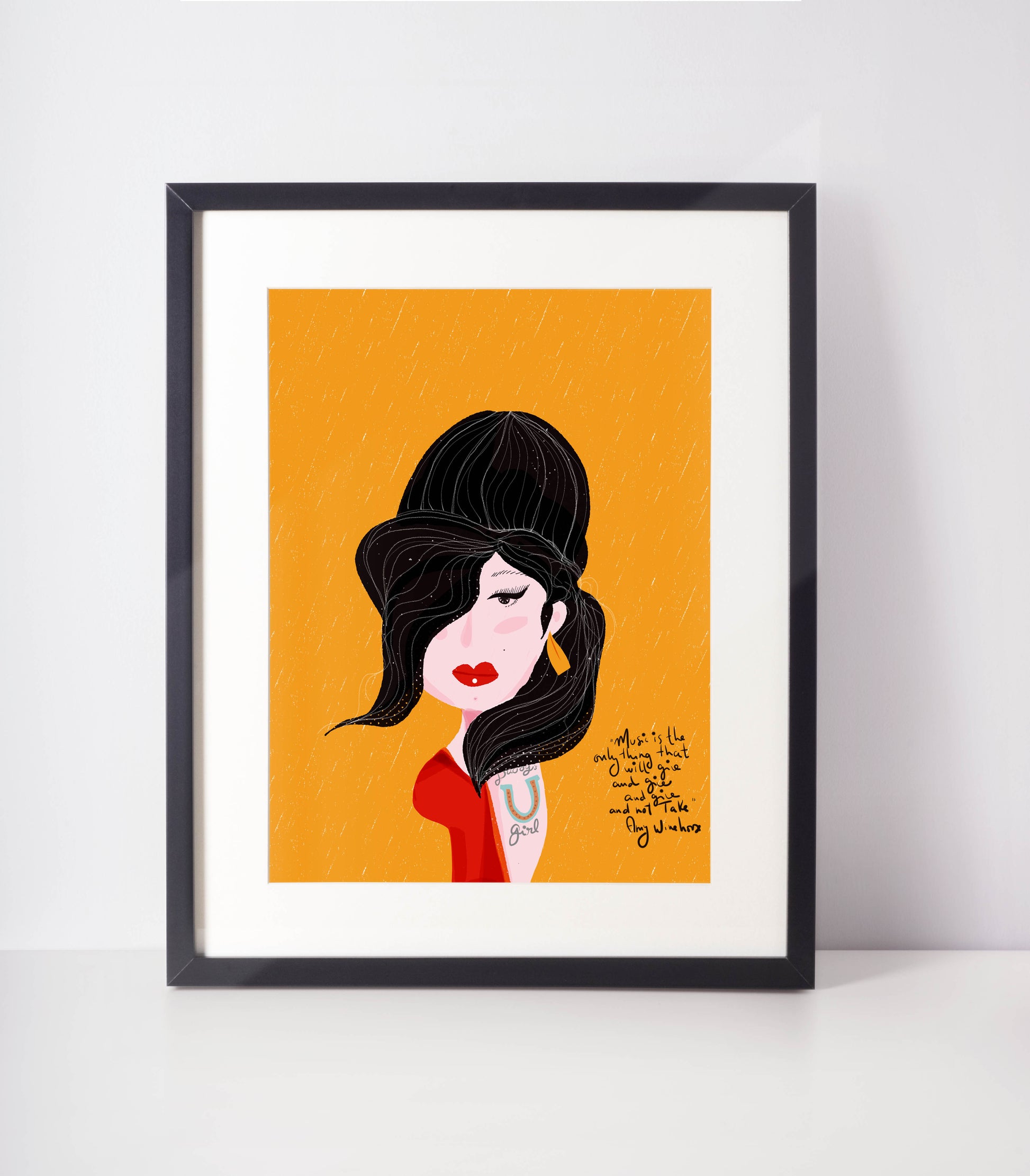 Amy Winehouse Art Print  Girl Power Decor  Music Lover Wall Art - VIOLETREDSTUDIO