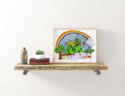 Nicaragua~  fun cubicle decor~ Accent print ~ Father's Day Gift - VIOLETREDSTUDIO