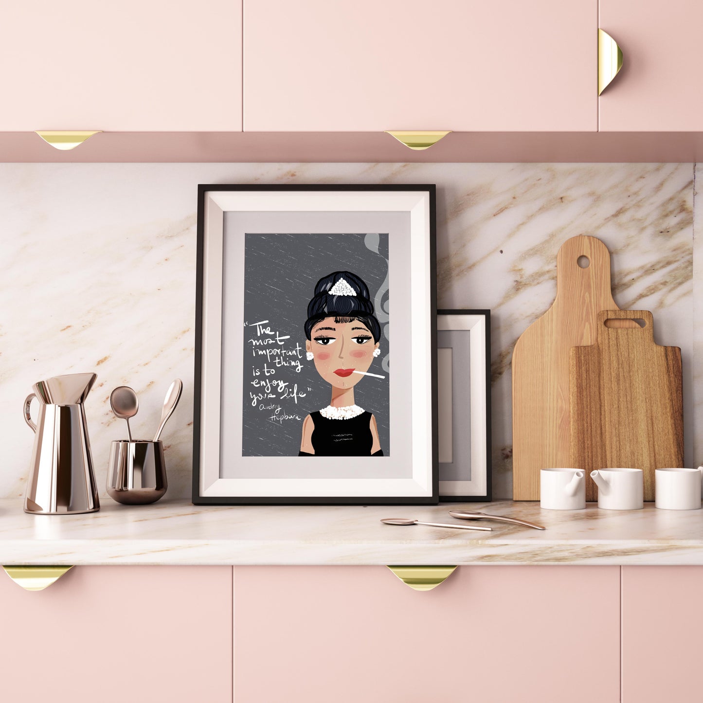 Audrey Hepburn Art Print, Feminist Nursery Decor - VIOLETREDSTUDIO