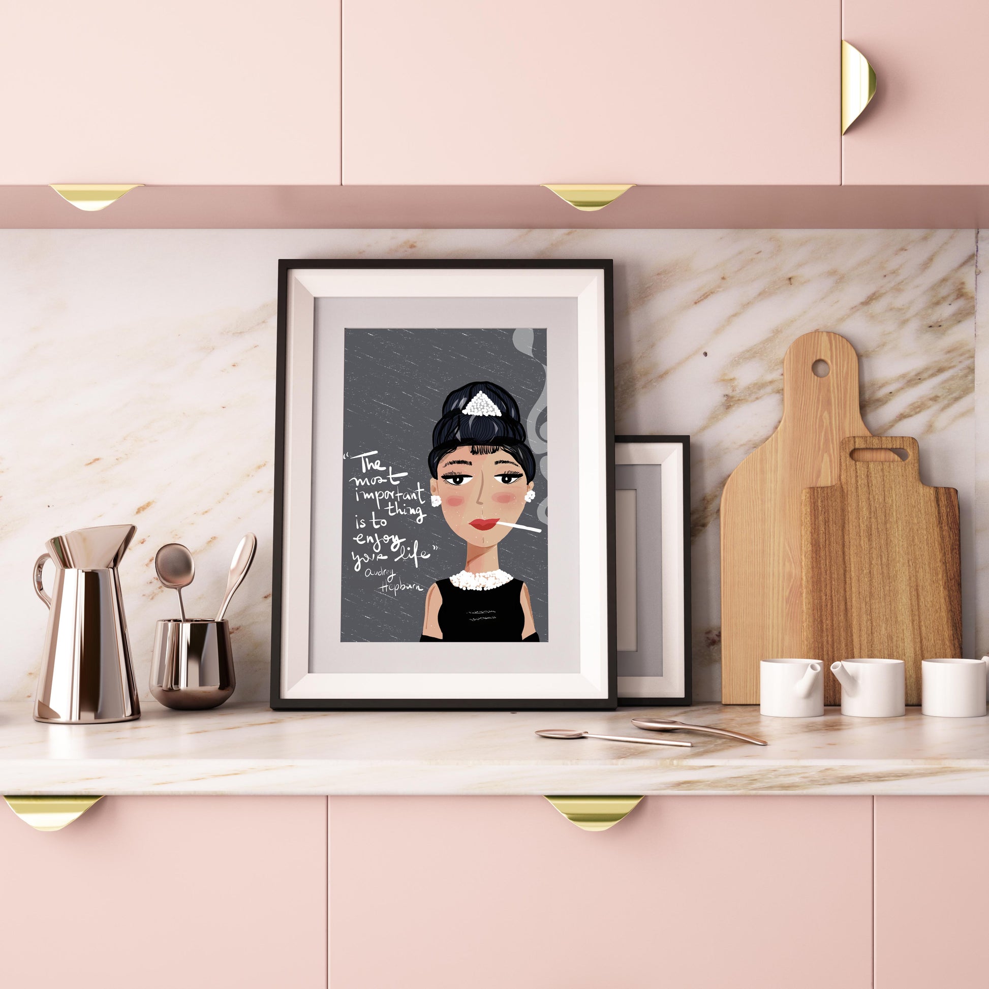 Audrey Hepburn Art Print, Feminist Nursery Decor - VIOLETREDSTUDIO