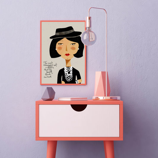 Coco Chanel Fashion Icon Art Print, Nursery Wall Art - VIOLETREDSTUDIO