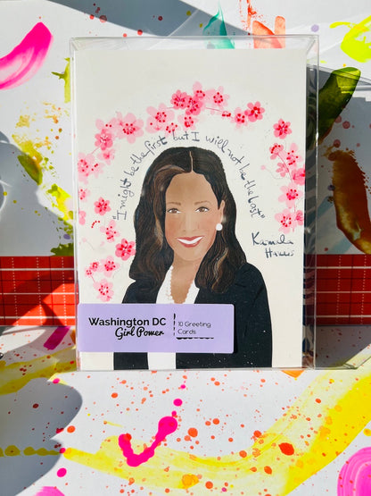 Washington DC Girl Power Set of 10 Greeting Card - VIOLETREDSTUDIO