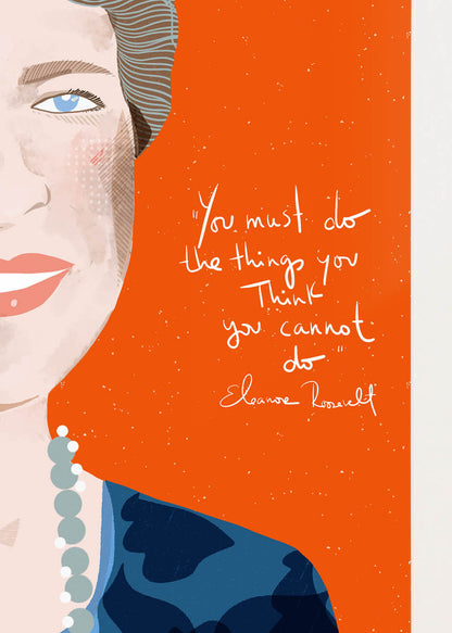 Eleanor Roosevelt ART PRINT, Iconic Women Art, Cubicle Decor Wall Art, Girl Power Inspiration, Feminist Posters - VIOLETREDSTUDIO