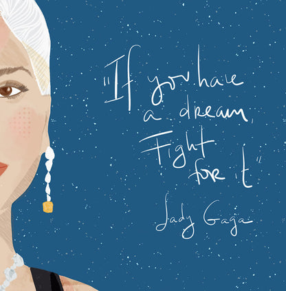 Lady Gaga Wins An Oscar,  Ready to Frame Art Print - VIOLETREDSTUDIO