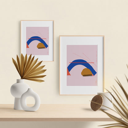 Pink Wall Art, Modern Bedroom Decor, Soft Pink Abstract Art Print, Abstract Shapes Print - VIOLETREDSTUDIO