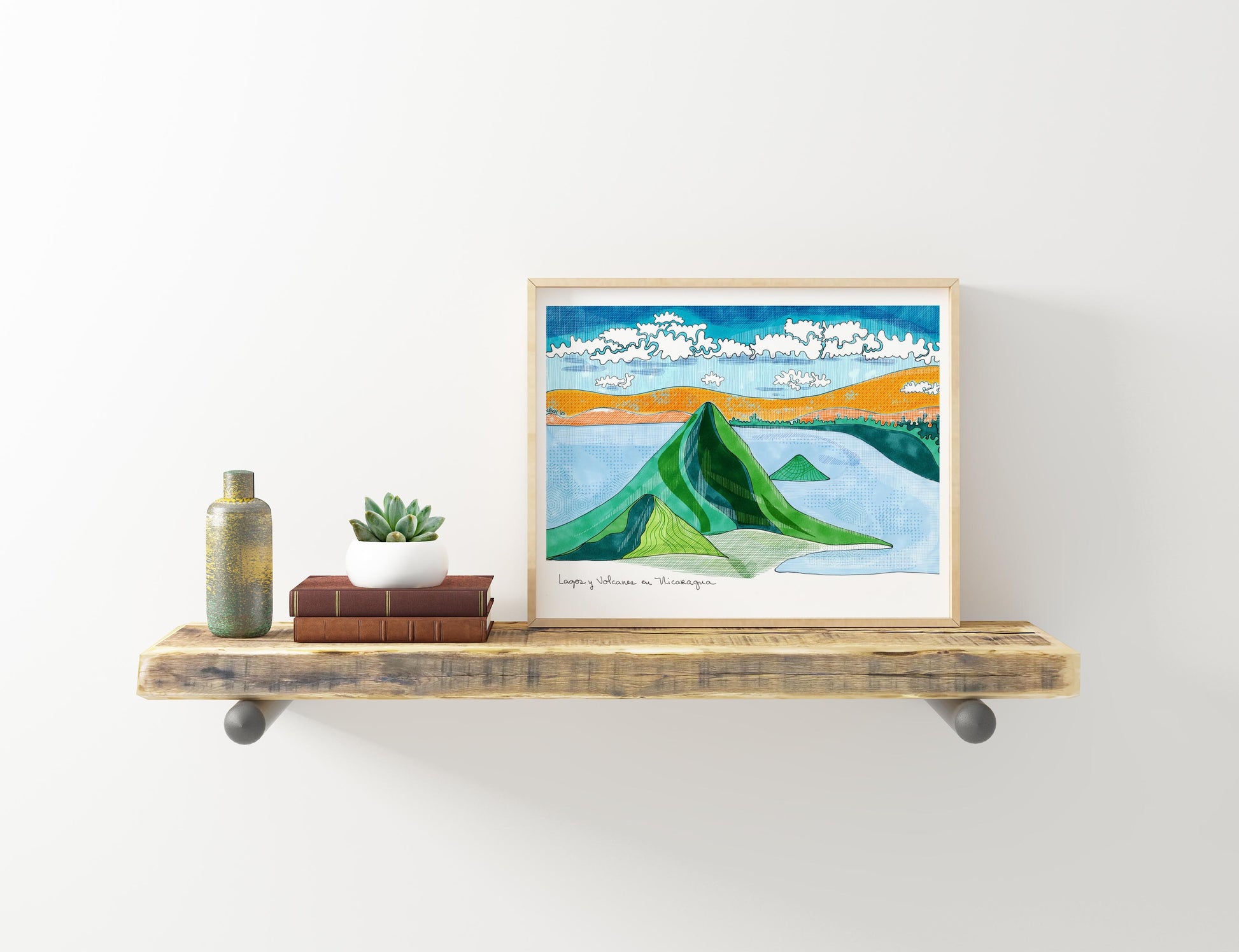 Nicaragua wall art |  Managua  Cubicle Decor | Father's Day Gift - VIOLETREDSTUDIO