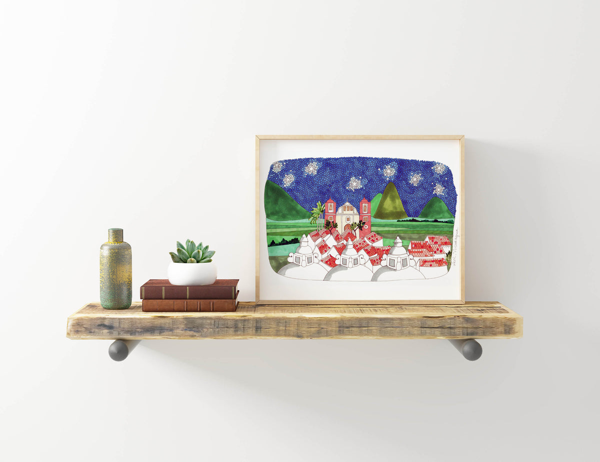 Leon, Nicaragua Print, Fun Cubicle Decor, Accent Print, Travel Prints, Skylines - VIOLETREDSTUDIO