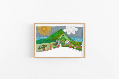 Managua-Travel Art-Ready to Frame-Nicaragua Art-Cubicle Decor - VIOLETREDSTUDIO