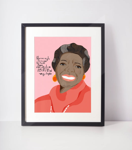 MAYA ANGELOU Art PrinT-Cubicle Decor-Writer's Gift-Classroom Wall Art - VIOLETREDSTUDIO