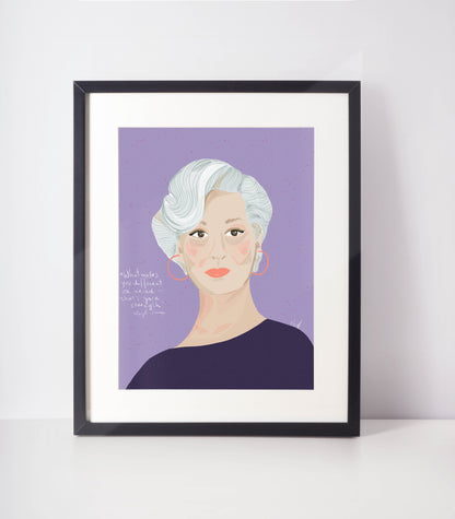 MERYL STREEP PORTRAIT-Ready To Frame Portrait-Abstract Photo Art-Living Room Art Cubical Decor Art-Abstract Wall Art Print-Pretty Wall Art - VIOLETREDSTUDIO
