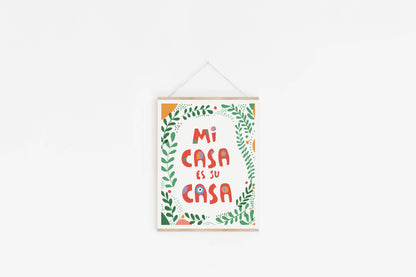 Wall Art Living Room, Contemporary Art Print, MI CASA TU casa, Typographic art print, Minimal Print - VIOLETREDSTUDIO