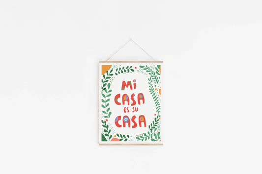 Wall Art Living Room, Contemporary Art Print, MI CASA TU casa, Typographic art print, Minimal Print - VIOLETREDSTUDIO