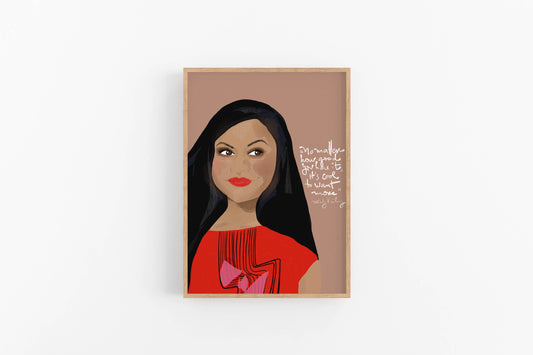 Mindy Kaling Art Print-Cubicle Decor-Funny Girls - VIOLETREDSTUDIO