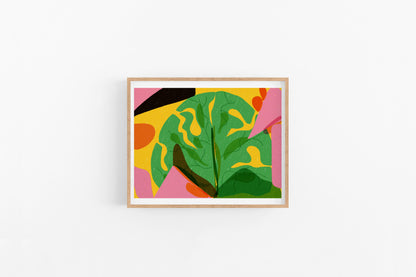 Botanical Art Print, Monstera Art, Summer Inspired Artwork, Ready to Frame Wall Decor - VIOLETREDSTUDIO