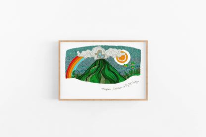 El Mogoton Print- Nicaragua Wall Art-Ready to Frame Cubicle Decor-TRAVEL PRINTS - VIOLETREDSTUDIO