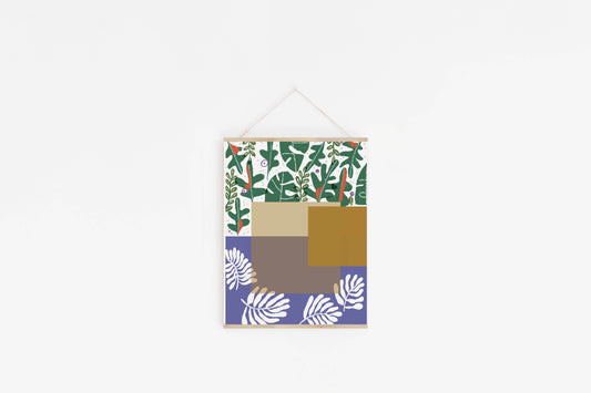 Monstera Art Print, Lavender and Emerald Cubicle Decor - VIOLETREDSTUDIO