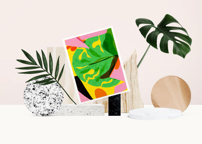 Botanical Art Print, Monstera Art, Summer Inspired Artwork, Ready to Frame Wall Decor - VIOLETREDSTUDIO
