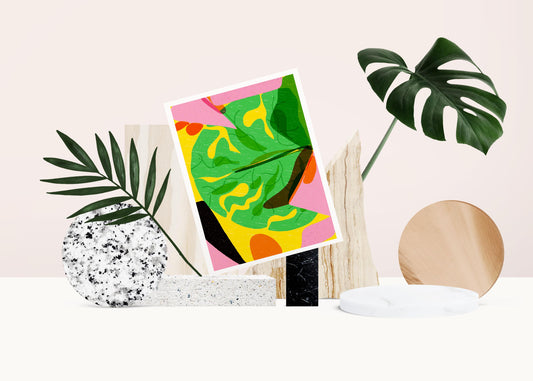 Botanical Art Print, Monstera Art, Summer Inspired Artwork, Ready to Frame Wall Decor - VIOLETREDSTUDIO