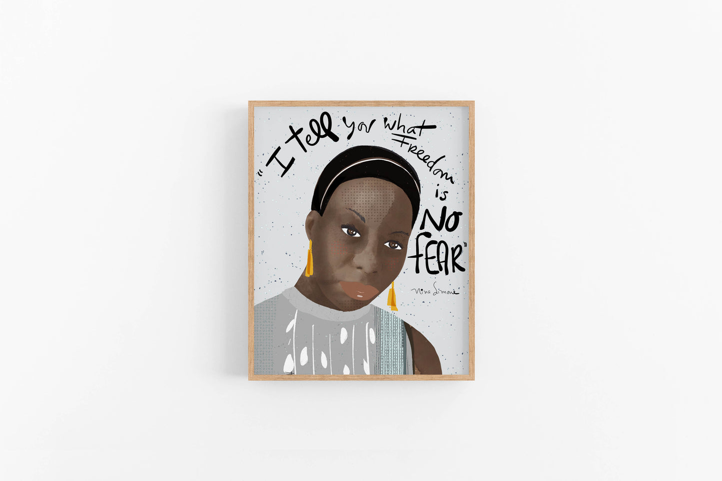 Nina Simone Art Print, Inspiring Women Iconic Artists Office Decor, Ready to Frame Print, Famous Quotes - VIOLETREDSTUDIO