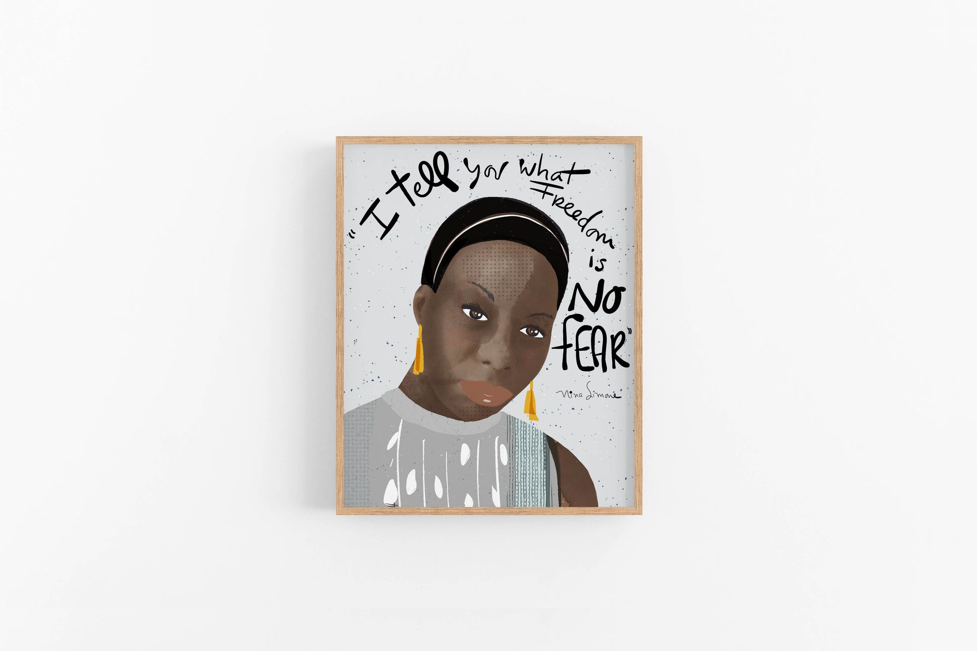 Nina Simone Art Print, Inspiring Women Iconic Artists Office Decor, Ready to Frame Print, Famous Quotes - VIOLETREDSTUDIO