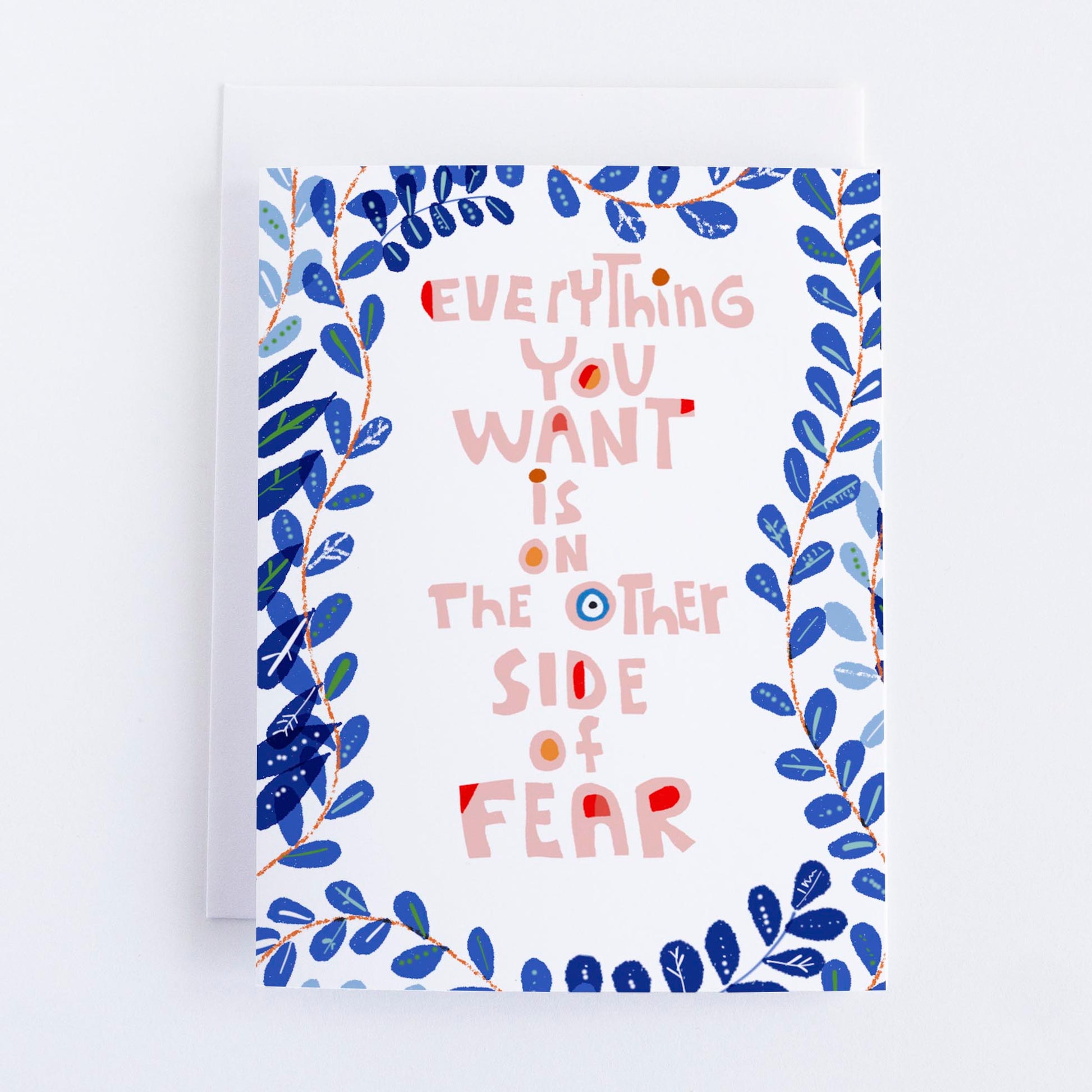 Everything you want if on the Other Side of Fear Quote Art Print, Cubicle Decor for the Adventurous Girl - VIOLETREDSTUDIO