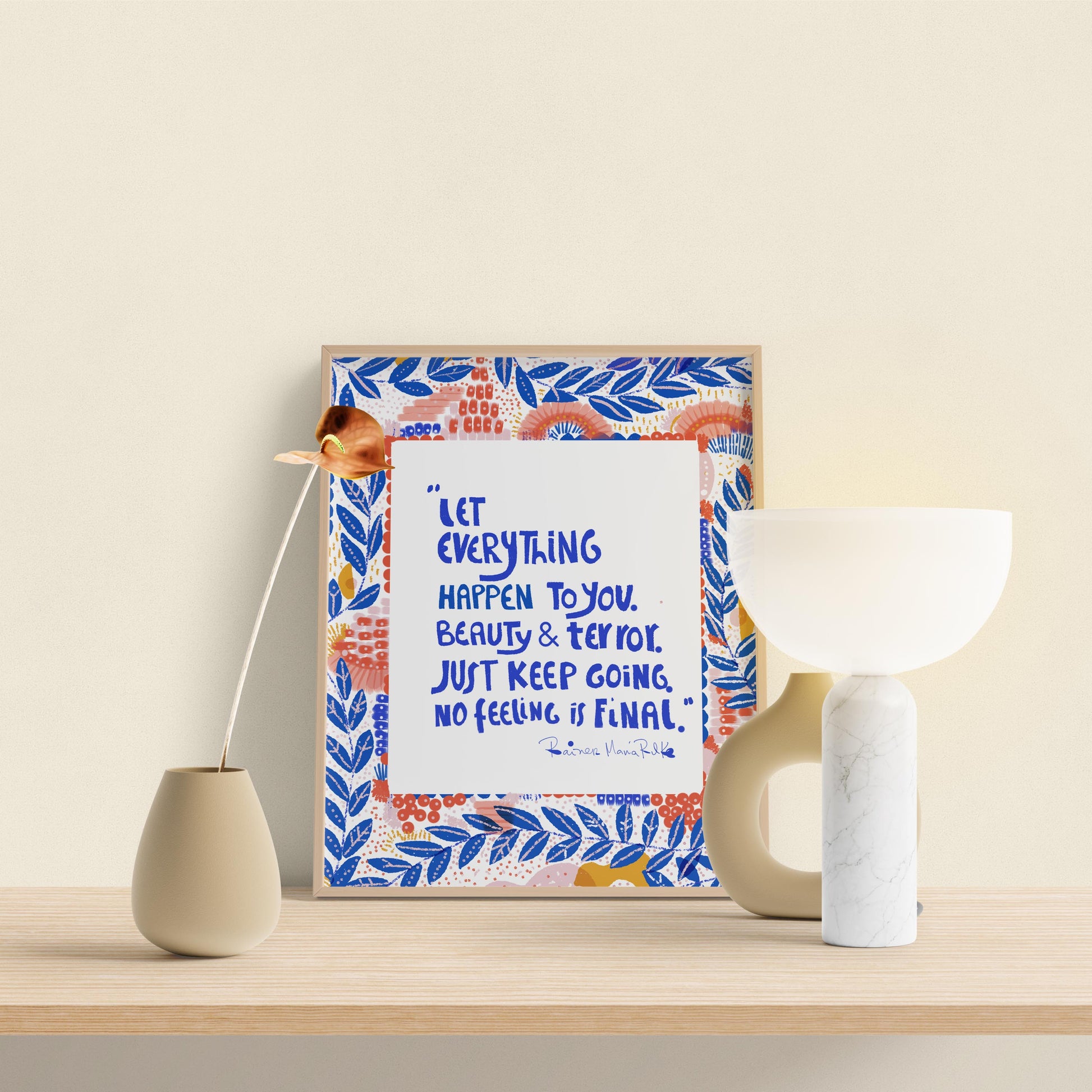 Motivational Art print-RILKE QUOTE -Cubicle Decor-Typographic art - VIOLETREDSTUDIO