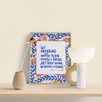 Motivational Art print-RILKE QUOTE -Cubicle Decor-Typographic art - VIOLETREDSTUDIO