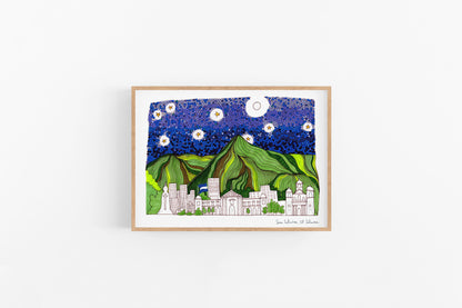 El Salvador, Salvador Skyline, Bedroom Decor, Apartment Wall Art, TRAVEL PRINTS - VIOLETREDSTUDIO