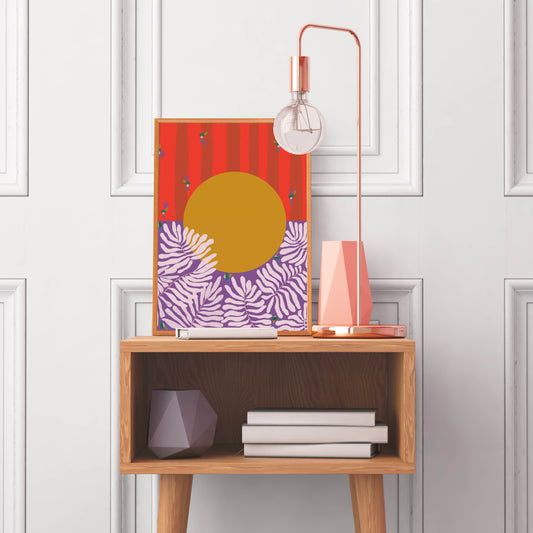 Sun Abstract Art, Summer Art Print - VIOLETREDSTUDIO