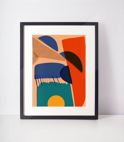 Mid Century Wall Art, Abstract Painting, Living Room Art Print - VIOLETREDSTUDIO