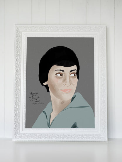 Ursula K. Le Guin Art Print, Emerging Writer Essential Gift, Celebrity Portrait - VIOLETREDSTUDIO
