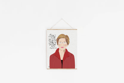 Elizabeth Warren Art Print, Dorm Room Decor - VIOLETREDSTUDIO