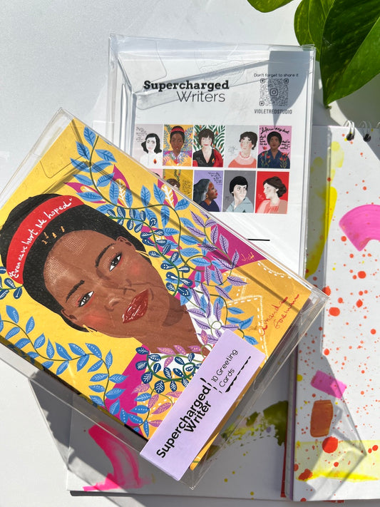 Supercharged Writers Greeting Card Set Box - VIOLETREDSTUDIO